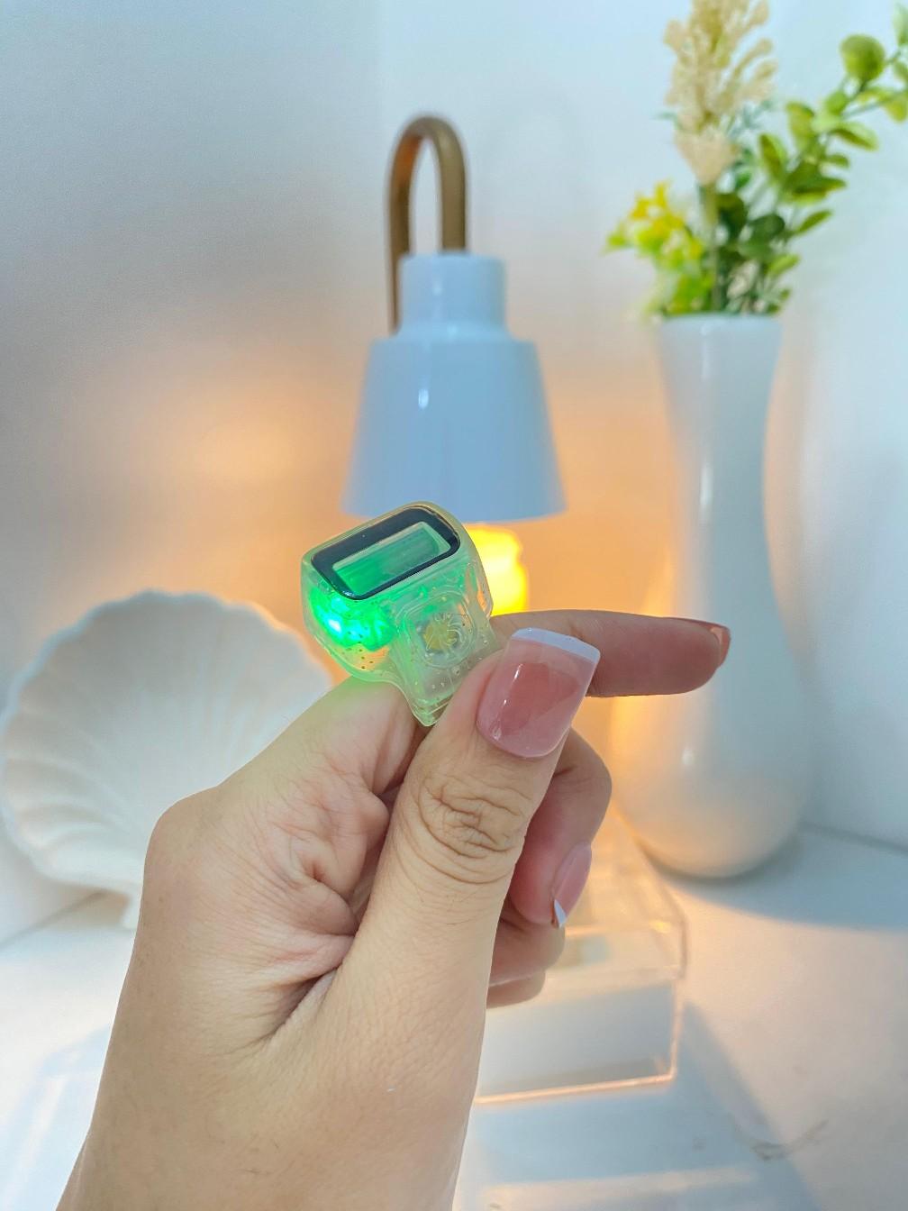 Tasbih Digital LED ALARM  Mini Muslim Motif Batu Baterai cincin dzikir