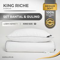 Gambar DDPillow Set 1 Bantal Jumbo + Guling Bulu Angsa Asli Hotel Bintang 5, Type King Riche (Medium Soft) - Bantal dari ddpillow Kota Administrasi Jakarta Barat 1 Tokopedia