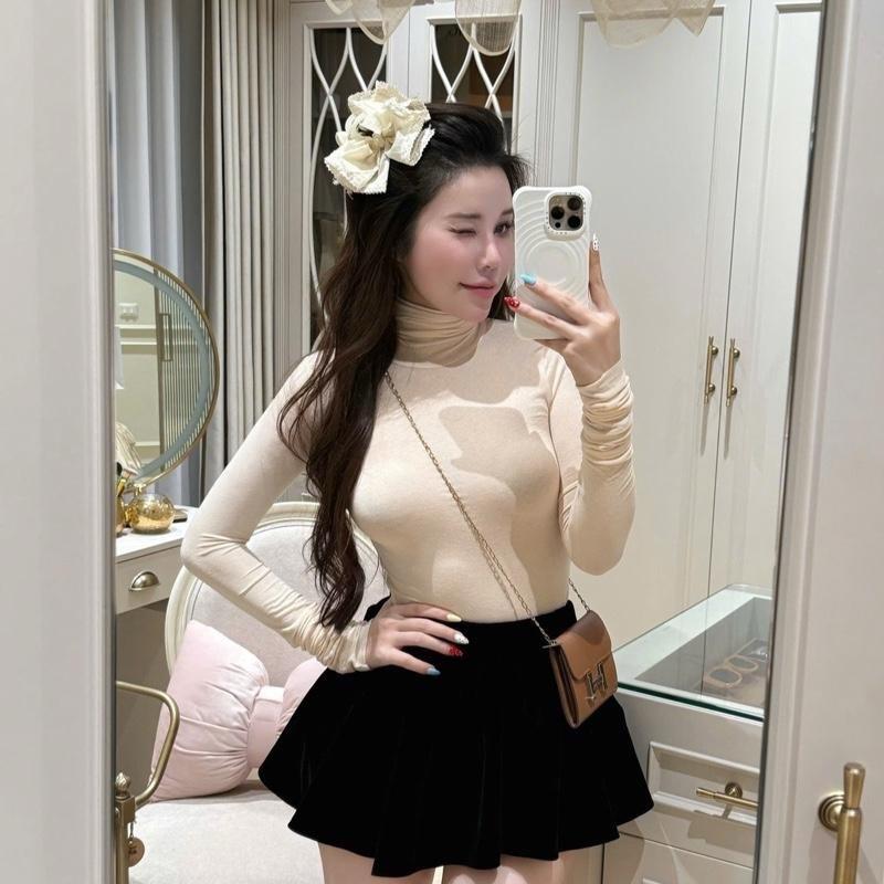  LINHHOANG Áo giữ nhiệt cổ lọ DBD1822 Top nữ women Màu Trắng Đen Be Nâu Ghi 