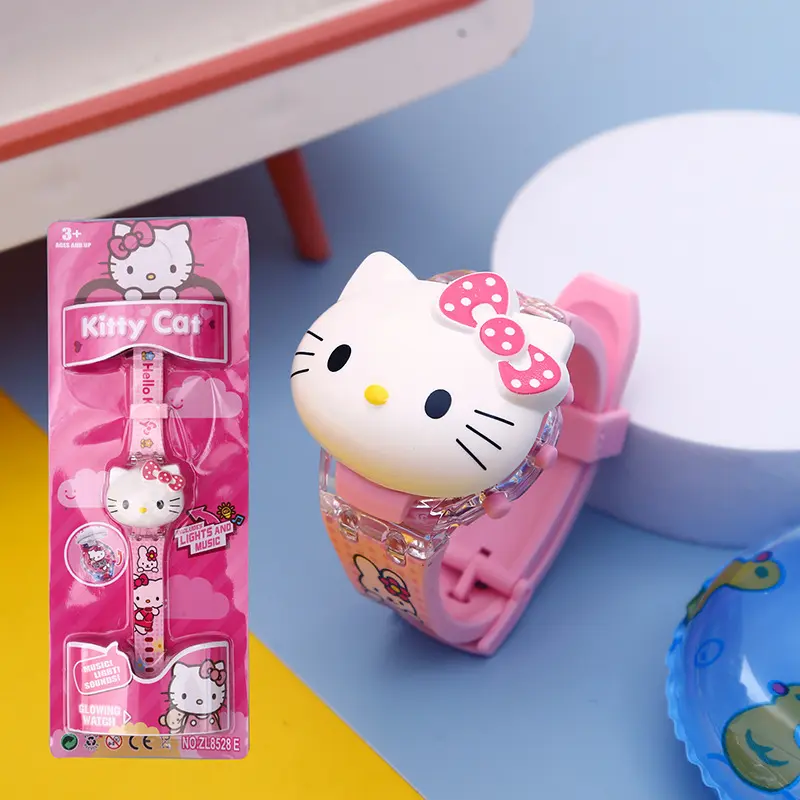 Jam Tangan Anak Digital Ada Musik Lampu Karakter Hello Kitty Hk