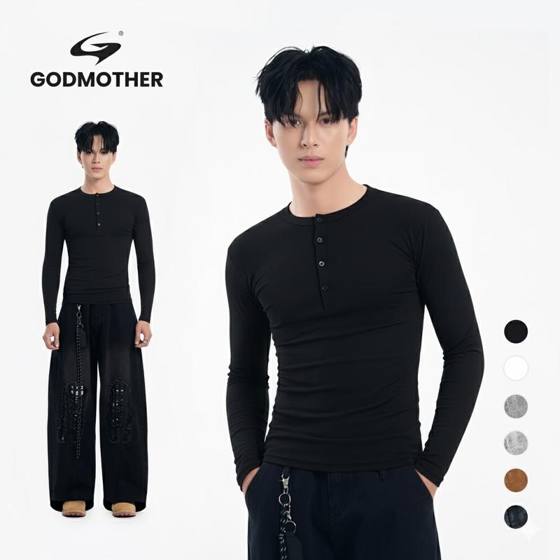 Áo Thun Body Fit Unisex GODMOTHER 2025 Cổ Tròn Form Vừa Vặn Thoải Mái