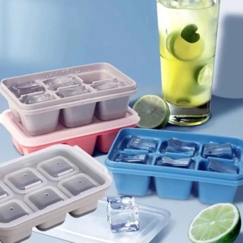 Cetakan Es Batu 6 kotak Cetakan Es   Plastik Silicone Cetakan Jelly Multifungsi 1pcs Kitchenware 3