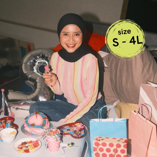 House of KYNY - Stripes Gum Mesh Top - Atasan Wanita Lengan Panjang Print - Outfit Konser - Plus Size 2