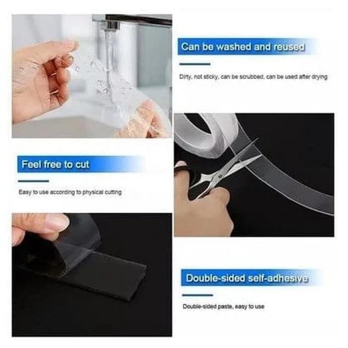 SSA Nano Magic Double Tape Bening Tahan Air 30mm x 3m Acrylic Washable 3