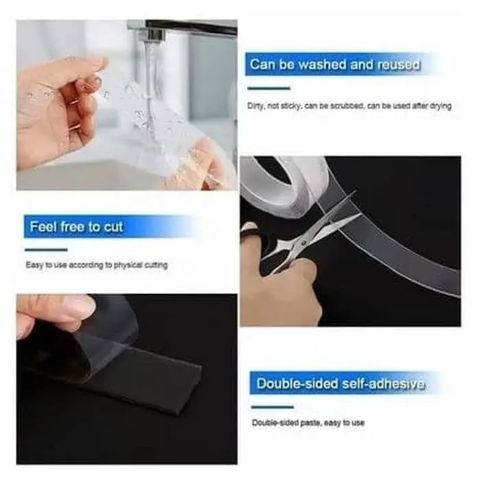 SSA Nano Magic Double Tape Bening Tahan Air 30mm x 3m Acrylic Washable 3