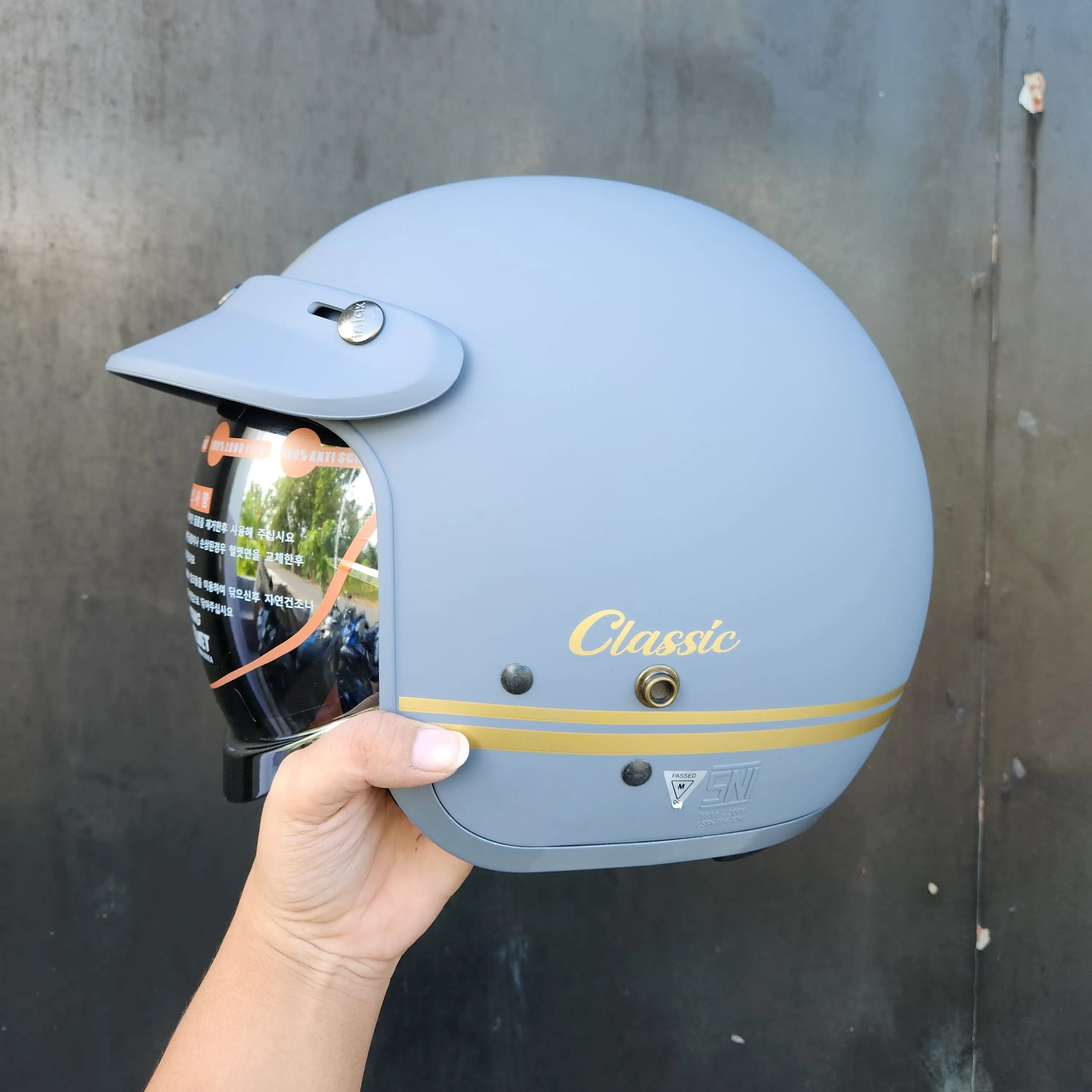 Helm Injak Retro 06 Original Gorila Dof Line/Classic Garis Kaca Dalam