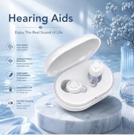 Alat Bantu Dengar pendengaran telinga original hearing aids mini alat pendengar telinga orang tua terbaik Pengisian daya
