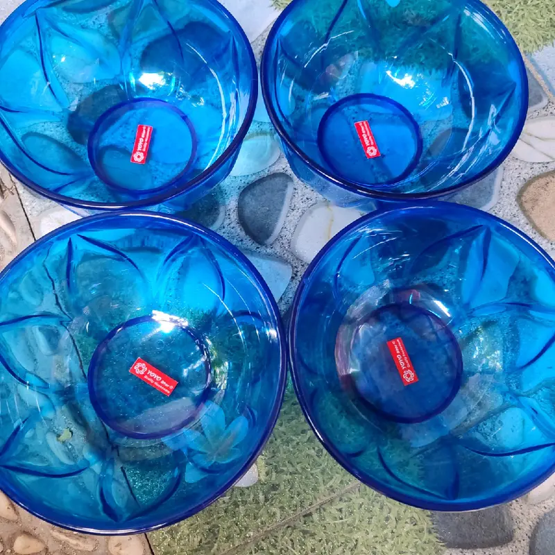 Promo 6 pcs Mangkok Besar Bulat Bakso Bowl akrilik plastik yoyo star/ Mangkuk Greenline Mika Plastik Diameter 16 Cm. 5