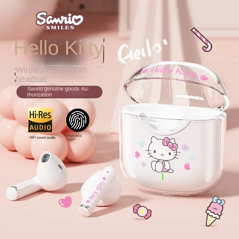 2025 new wireless Bluetooth headset mini cute high appearance level girls cartoon game noise reduction low latency