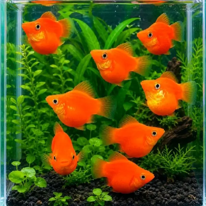 Paket Isi 5  Molly Balon Oren //  Sunkist Hiasan Aquarium Cantik //