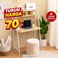 Gambar Dekoruma TOSHI Meja Belajar dengan Rak | Meja Kerja Kayu Minimalis - Warna dari Dekoruma Official Store Kab. Bekasi 1 Tokopedia