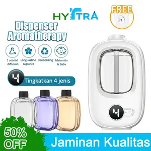 HYTRA Mesin Aromaterapi Baru 4Mode Spray Pengharum Otomatis 50ml LED Dinding ABS USB Digital Daya Gigi 5 Mode Semprotan Wewangian Digital