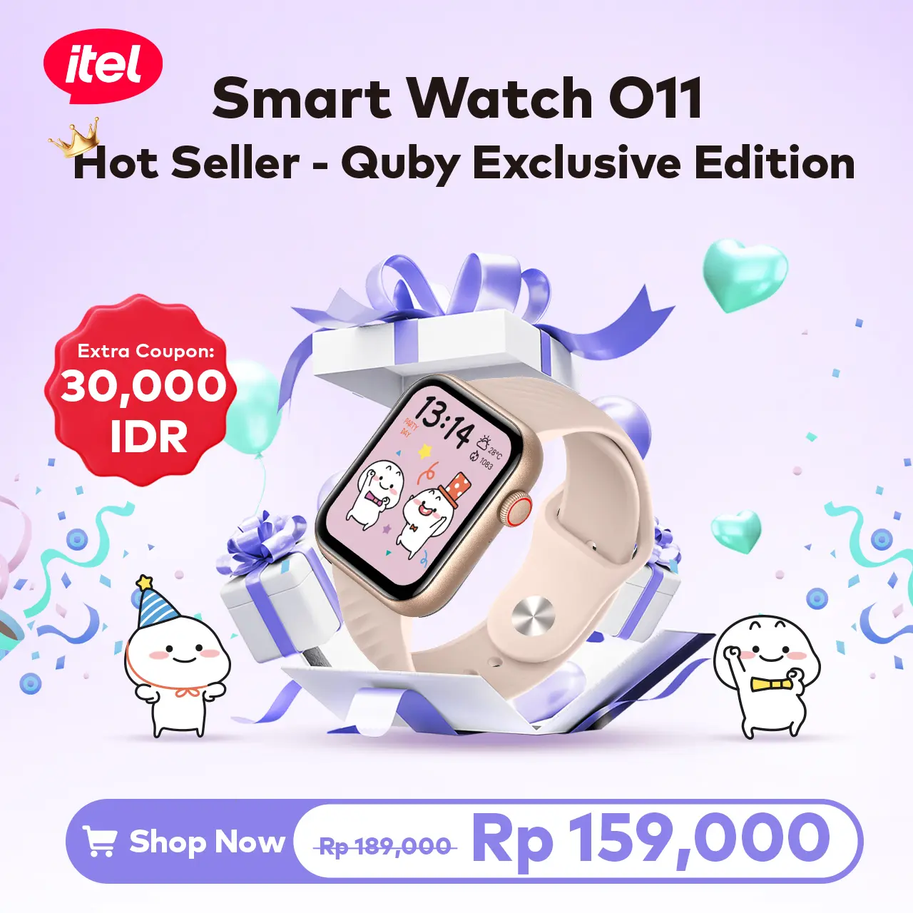 itel ISW-O11 Official SmartWatch O11 3 Active | Tahan Air 5ATM 100 Mode Olahraga SpO2 Telepon Bluetooth Health Monitor smart band