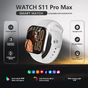 DiDo-Samrt watch S11 Pro Max  10 Pro Max  Original with 2.1HD AMOLED Display GPS NFC Waterproof Bluetooth Call Smartwatch wanita pria wireless charging Dan Ganti Wallpapper Jam Tangan Smartwatch Jam Tangan Wani