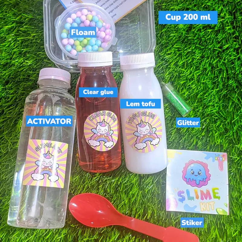 Slime kit ekonomis TOFU dan CLEAR GLUE terlengkap selim 2