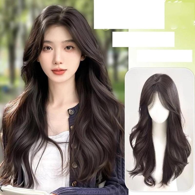 YANKUN 60cm Women Wig Natural Long Straight Hair Wig for Women Fluffy Smooth Ventilate Retouch Your Face Hair Extensions 3