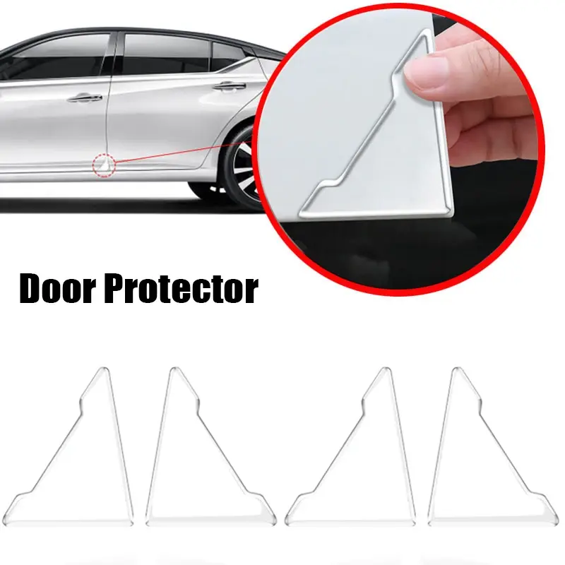 Car door corner transparent protection stickers, anti-collision, anti-scratch cover, door protection stickers, accessories, 2pcs, 4pcs