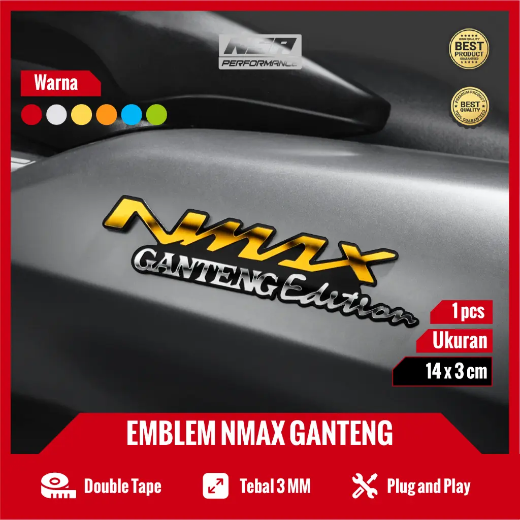 NSA EMBLEM NMAX GANTENG EDITION LOGO NMAX GANTENG EDITION BUKAN STICKER ATAU STIKER CUTTING NMAX GANTENG EDITION AKSESORIS NMAX 155 EMBLEM NMAX NEW OLD VARIASI NMAX MODIFIKASI NMAX EM Motor Motorcycle