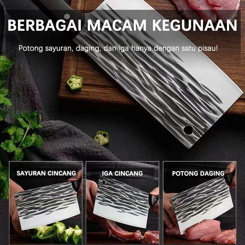 Pisau Golok Super Tajam / Pisau Dapur Gagang Naga Jumbo Super Tajam Golok Daging 3
