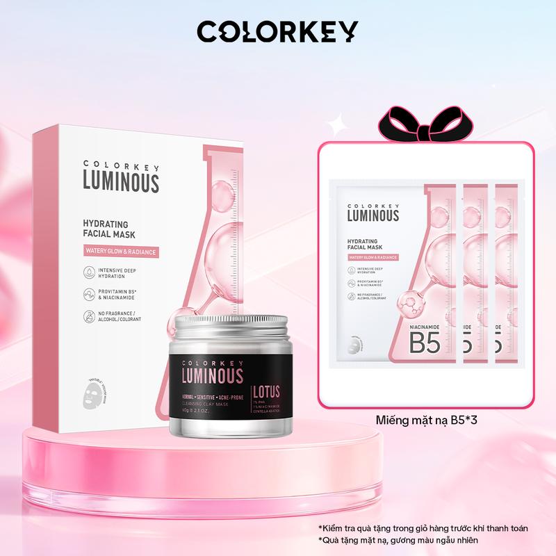 EX COMBO 2 MÓN 1 Hộp Mặt Nạ B5 10 Miếng 1 hộp + 1 Hộp Mặt Nạ Bùn 60g COLORKEY LUMINOUS Hỗ Trợ Làm Sạch & Dưỡng Ẩm - KLL1L7