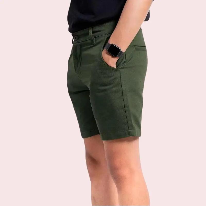 57 ID CHINO PENDEK PRIA BAHAN KATUN TIDAK MELAR Shorts Celana Hitam Distro Dewasa Casual Surfing Cowok 1