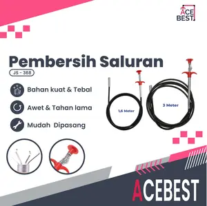 ACEBEST Alat Pembersih Selang Wastafel Untuk Pipa Tersumbat Cleaner Manual JS-113+JS-114+JS-366+JS-367 2 Meter Kawat Stainless