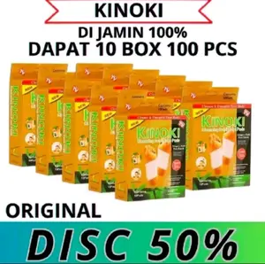 [COD] PROMO HEMAT 10 BOX  100 PCS - Kinoki Gold Detox Foot Pads Koyo Kaki Ginger Patch Hand