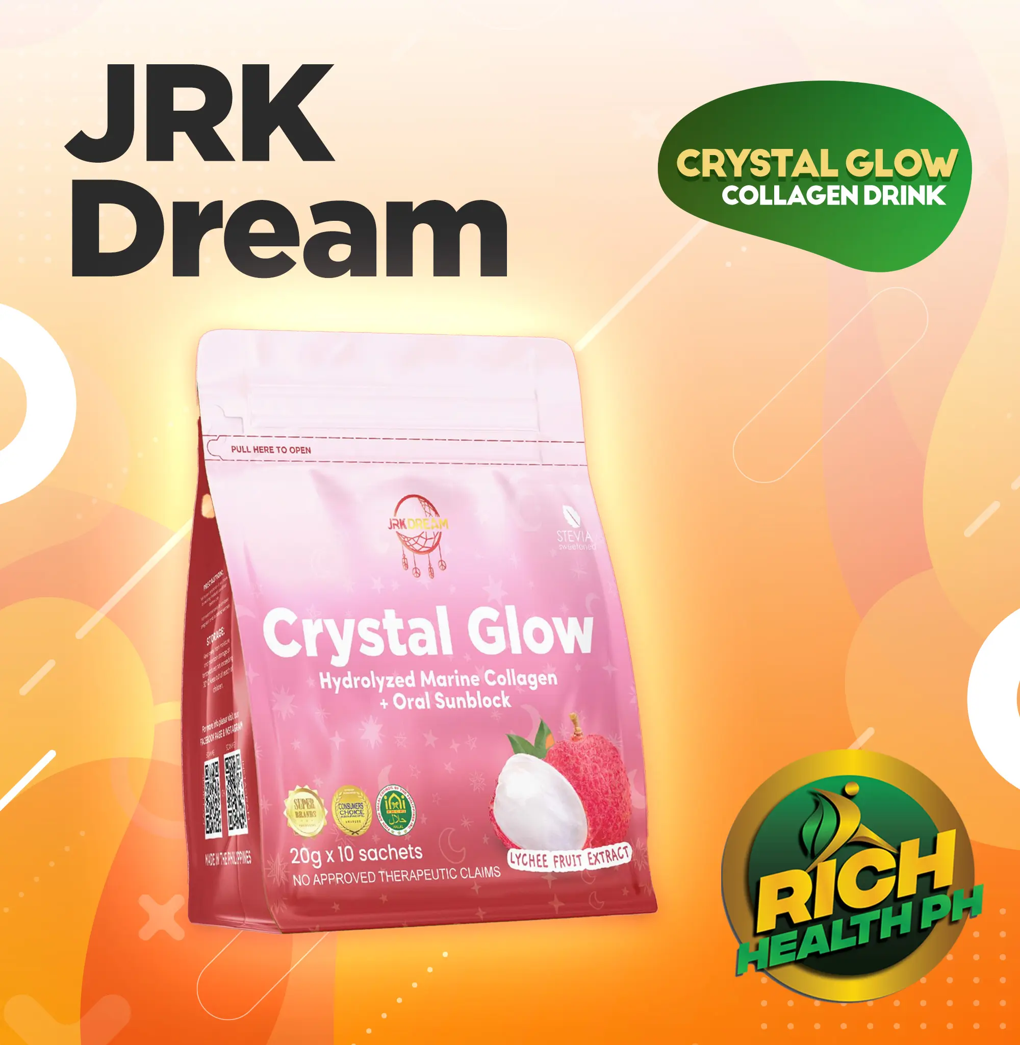 Crystal Glow Lychee 50,000mg Hydrolyzed Collagen, Glutathione - (Choose Macchiato, Chocolate Mocha, Lychee) Sweetened by STEVIA, KETO Friendly 10sachets/box Supplement Healthcare Edible Fitness - TikTok Shop Philippines Crystal Glow Lychee 50,000mg Hydrolyzed Collagen, Glutathione - (Choose Macchiato, Chocolate Mocha, Lychee) Sweetened by STEVIA, KETO Friendly 10sachets/box Supplement Healthcare Edible Fitness - TikTok Shop Philippines