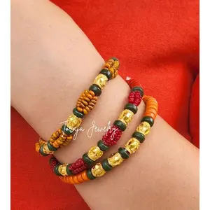 Gelang Manik Kata Chrome Emas Bergaransi