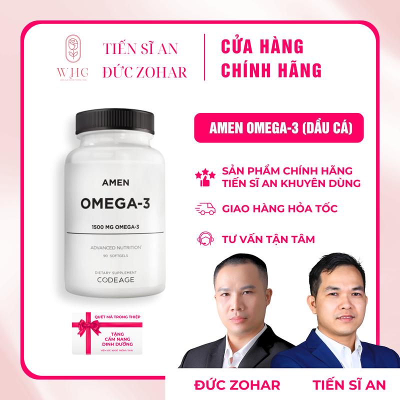 Omega 3 Amen Codeage, Bổ sung Dầu cá cho cơ thể, USA chính hãng, 90 viên, dùng 45 ngày (Tặng cẩm nang dinh dưỡng)