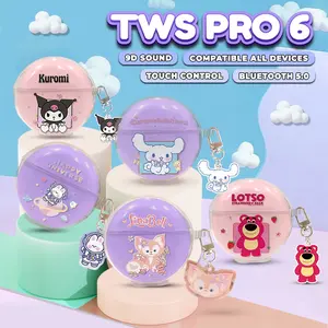 [DingDong] Headset Bluetooth Inpods Pro 6 Headphone TWS Earphone J6 Bass Stereo 9D Dengan Case Lucu