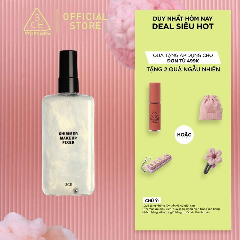 Chai Xịt Cố Định Lớp Trang Điểm 3CE 3CE Shimmer Makeup Fixer 95ml