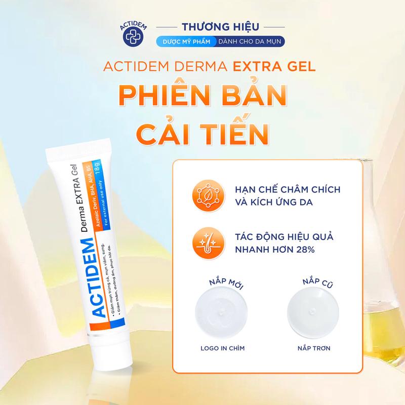 Gel mụn Actidem Derma Extra Gel hỗ trợ giảm thâm mụn 18 gram Chăm Sóc Da  Skincare Làm Đẹp Da