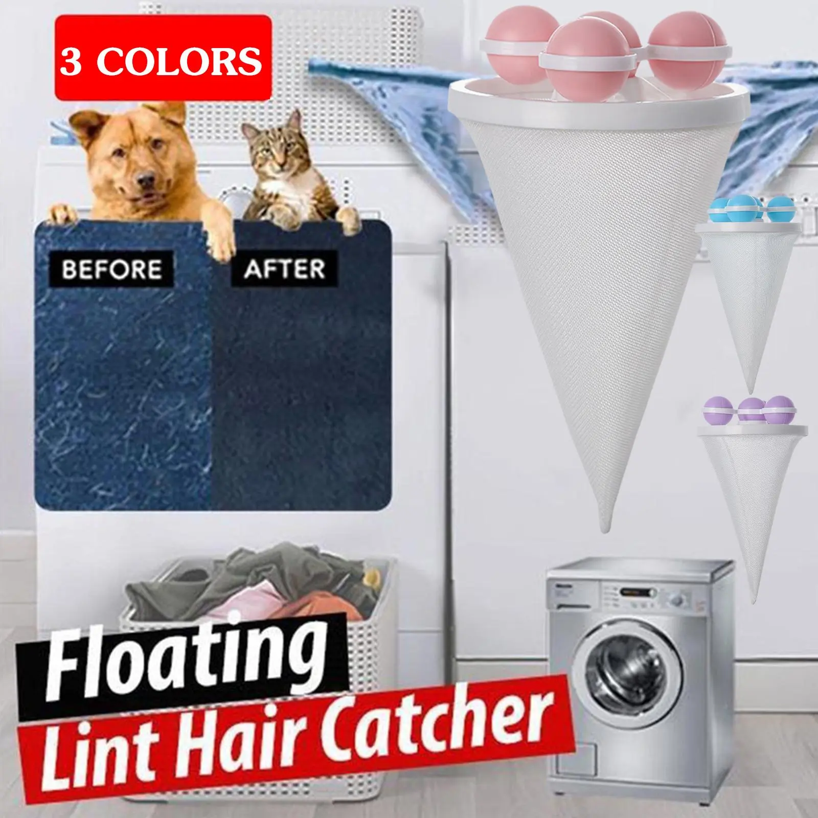 Washing Machine Hair Pet Hair Filter Cleaning Mesh Bag Remover Laundry Washing Machine Lint Catcher