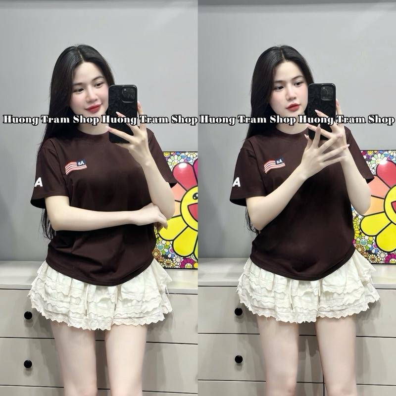   XẢ HÀNG LIVE ÁO THUN BABYTEE- THÊU LÁ CỜ AA NGỰC VÀ TAY- Áo Thun form vừa  35-55kg   chất cotton 4 chiều mềm mát  co giãn  phom dáng vừa người  áo thun nữ  Hương Trầm Shop 