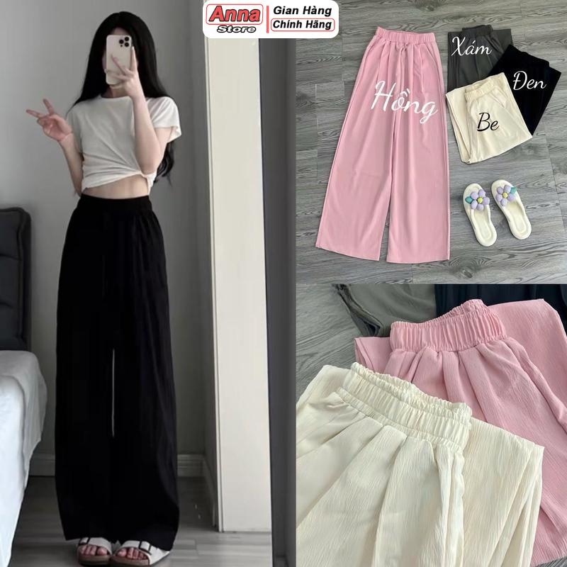 COMBO 2 QUẦN ĐŨI NHĂN Quần Ống Rộng Nữ Vải Đũi Dáng Suông Unisex Cạp cao 4 Màu Wonmen Pants