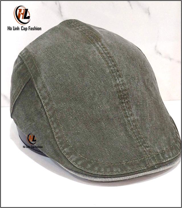 Mũ bê rê thời trang bít đuôi Nón Beret Nghệ Sĩ thời trang Nón mỏ vịt - Mũ Nồi Nam Mẫu Mới 2024 A78 - Màu Xanh Rêu
