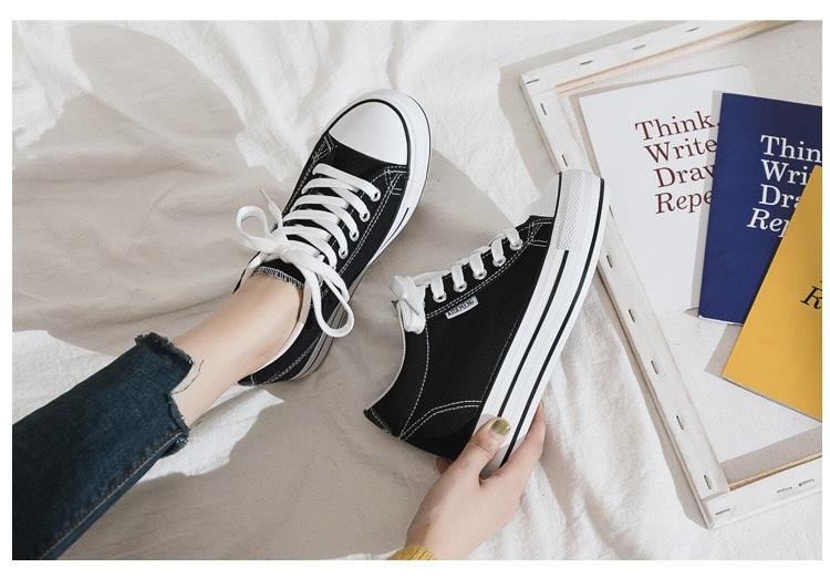 Product Introduction of fashion women shoes canvas platform sneakers white tennis shoes Vulcanize 18