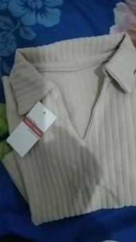 Product Review of Premium Sierra Top - Kaos Rib Knit Polo Crop Lengan Pendek Wanita Korean atasan baju  basic from A**🌻 0