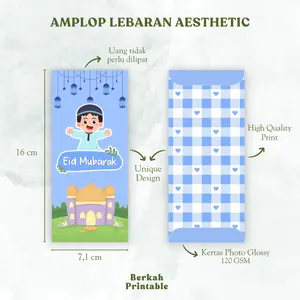 [Bisa CUSTOM tulisan] Amplop THR lebaran Lucu desain karakter terbaru 2026 Ukuran besar High Quality Print 12pcs-20pcs || Berkah Printable