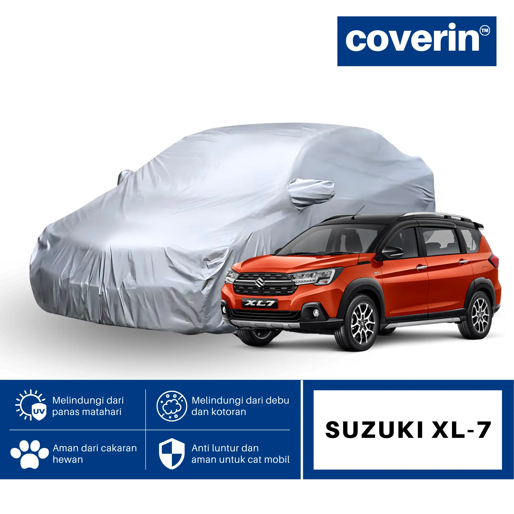 Sarung Mobil Suzuki XL7 Body Cover mobil Polyester silver Car -COVERIN