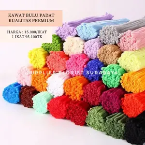 SFS - [1 IKAT +-100TK] KAWAT BULU GEMBUL !! DIJAMIN TEBAL TIDAK RONTOK PIPE CLEANER KAWAT BULU MERCY PASTEL PIPE CLEANER BLUDRU KAWAT BULU 100PC BELUDRU CHENILLE KREATIF ANAK EDUTOYS WARNA POLOS KAWAT SOUVENIR KAWAT LENTUR BENTUK BENTUK BUNGA