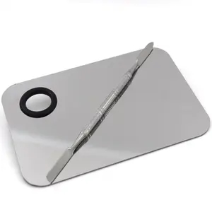 Set Eyeshadow Mixing Pallete Foundation Palette Fondation Alat Pencampur Makeup+Stainless Spatula Tools Box BESAR & KECIL