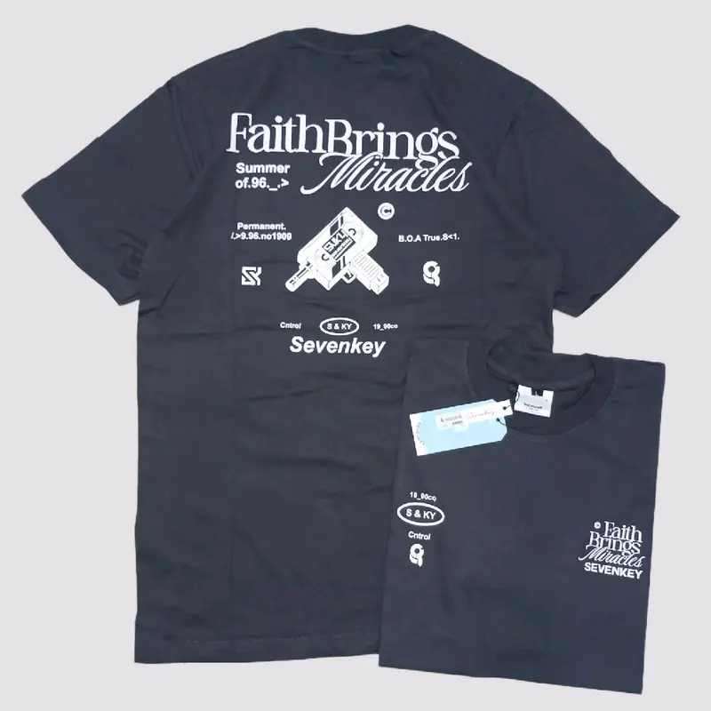 Kaos Distro Original / Tshirt Distro / Baju Distro SEVENKEY Faith Brings Miracles 0