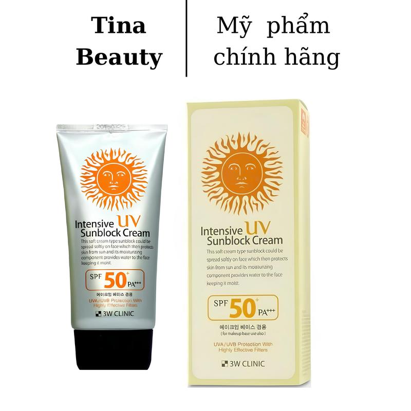Kem Chống Nắng 3W Clinic Intensive UV Sunblock Cream SPF 50 Pa +++ 70ml