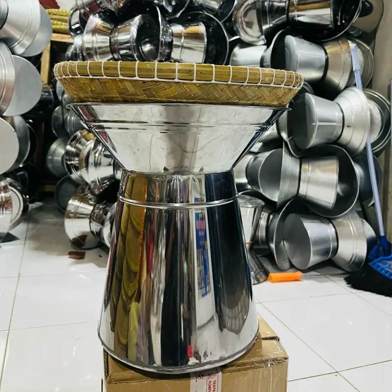 SEENG/DANDANG STAINLIST JUMBO,UKURAN 5 LITER NASI,TINGGI 36 cm,DIAMETER 36 cm,SUDAH 1 SET SAMA KUKUSANNYA