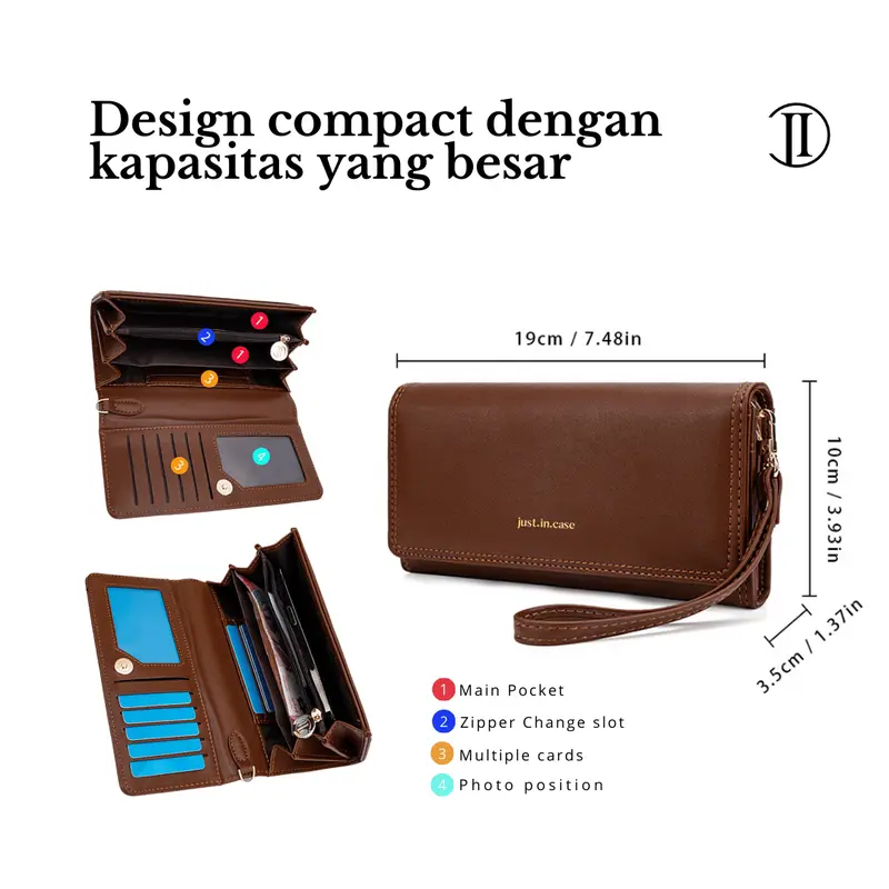 IZEEA Alice Vegan Long Wallet Dompet Panjang Minimalis Multifungsi Wanita Tahan Air 5