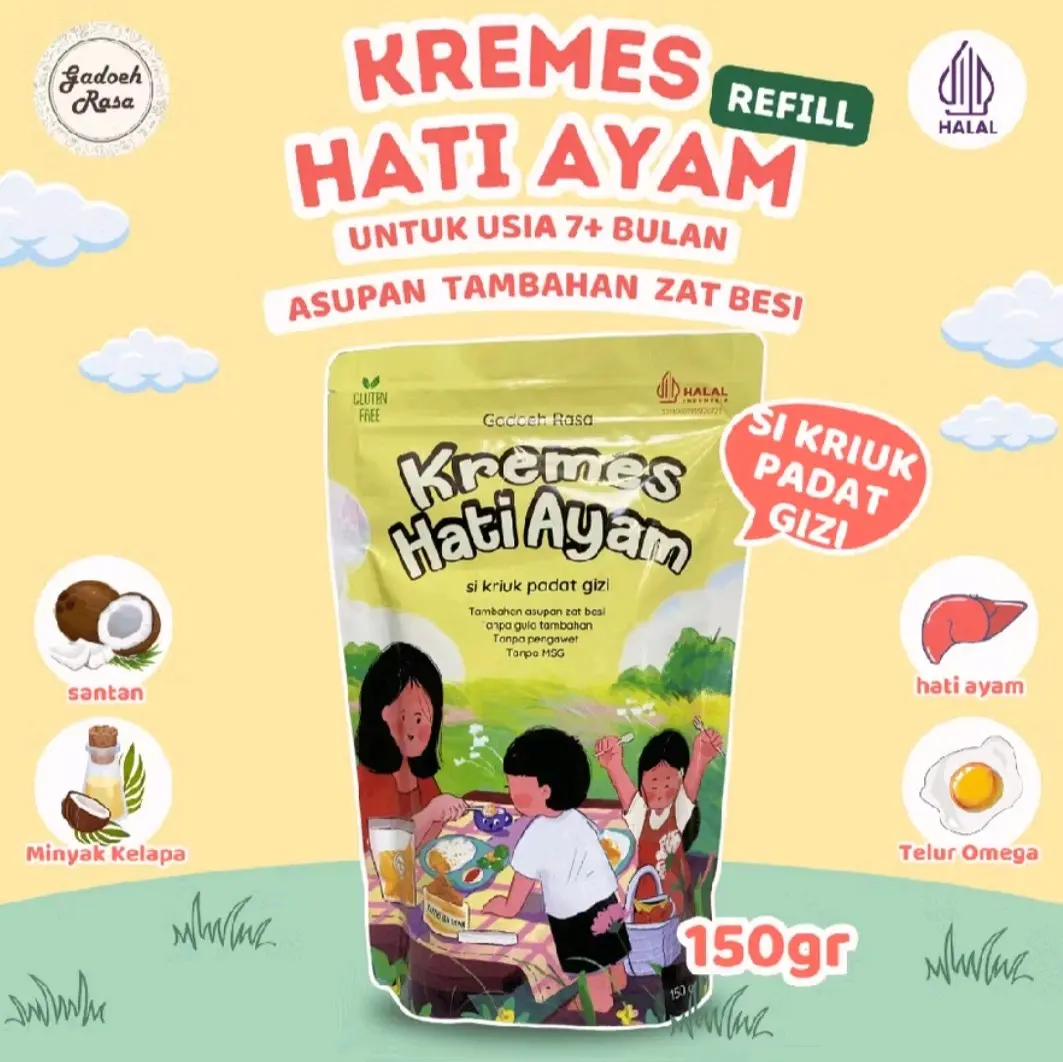 Kremes Hati Ayam Gadoeh Rasa kemasan Pouch 150gr