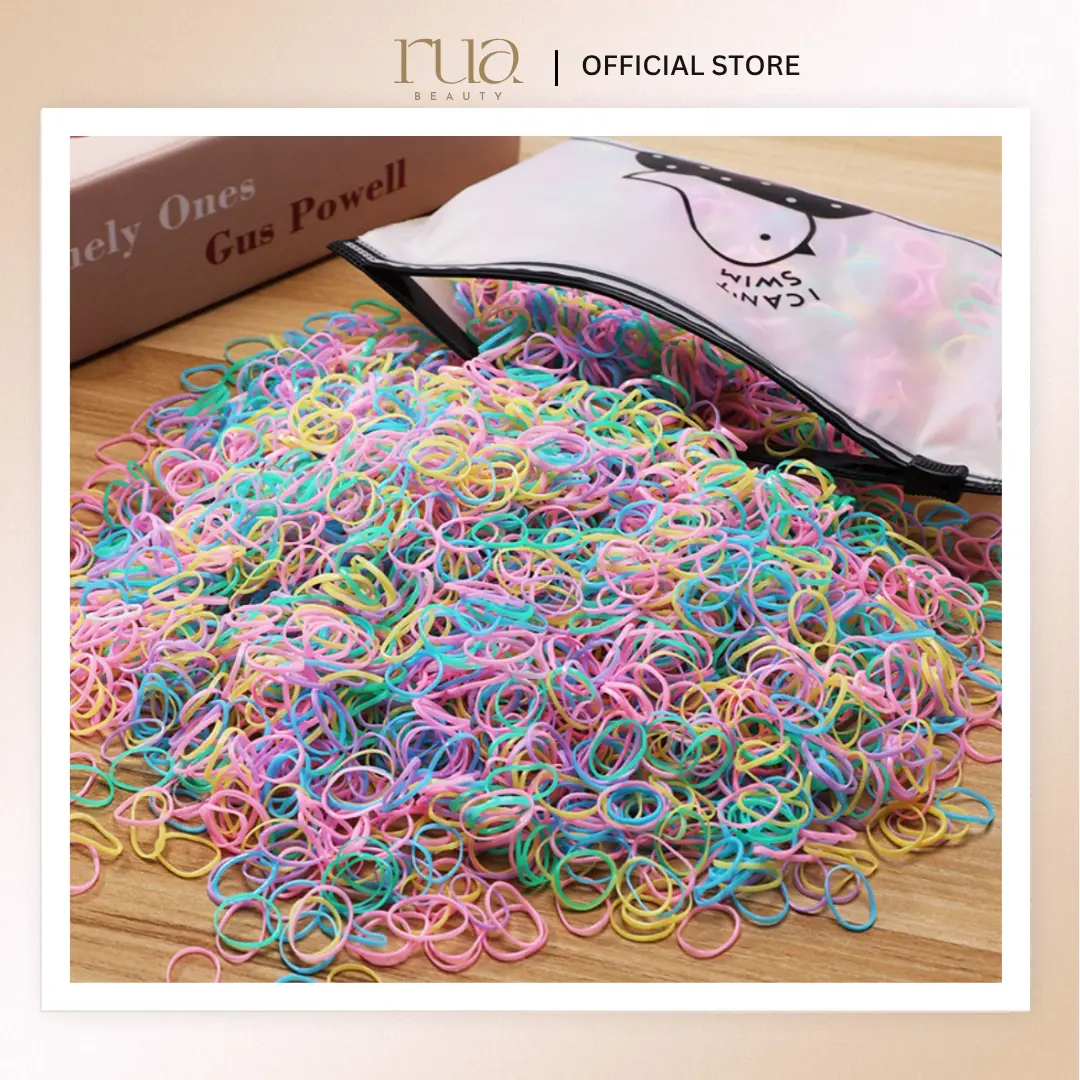 Ikat Rambut Karet 500-1000pcs Jepang karet sekali pakai elastis warna-warni anak-anak Fashion