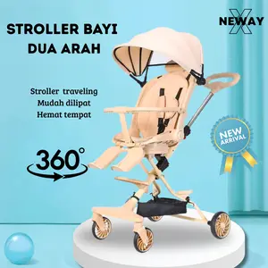 NewayX Stroller Bayi Lipat Kereta Baby Dua Arah Stroler Dorong New Born Anak Traveling Foldable